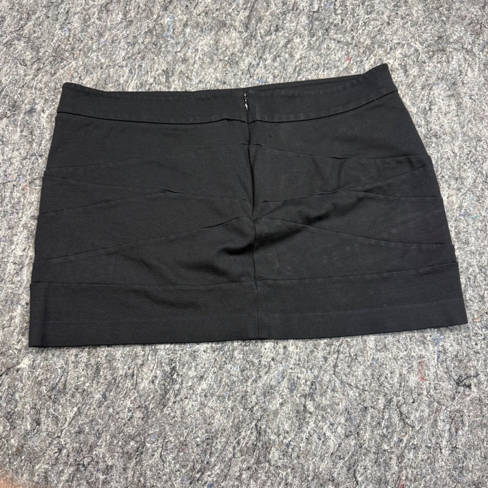 Express Black Bandage Bodycon Mini Skirt Size 12 Panel Textured Ponte Knit